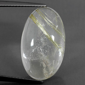 Quartz rutilé jaune naturelle coupe ovale, 12,47 ct, transparent
