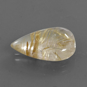 Quartz rutilé jaune naturelle en forme de poire, 6,38 ct, transparent