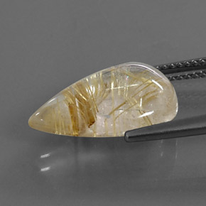 Quartz rutilé jaune naturelle en forme de poire, 6,38 ct, transparent