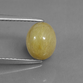 Quartz rutilé jaune naturelle coupe ovale, 1,89 ct, translucide