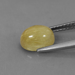 Quartz rutilé jaune naturelle coupe ovale, 1,89 ct, translucide