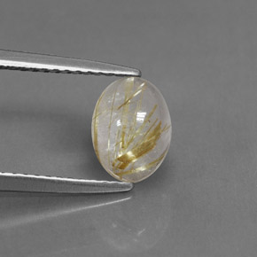 Quartz rutilé jaune naturelle transparent, 1,24 ct, transparent / translucide