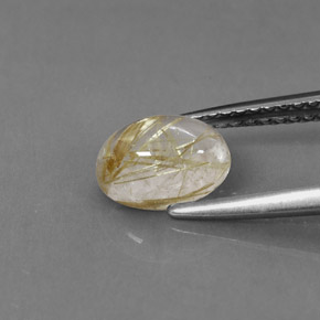 Quartz rutilé jaune naturelle transparent, 1,24 ct, transparent / translucide