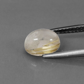 Quartz rutilé jaune naturelle transparent, 1,56 ct, transparent / translucide