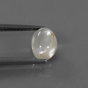 Quartz rutilé jaune naturelle coupe ovale, 1,41 ct, transparent
