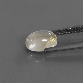 Quartz rutilé jaune naturelle coupe ovale, 1,41 ct, transparent