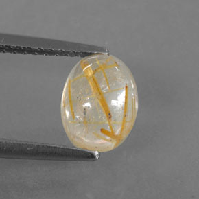 Quartz rutilé jaune naturelle transparent, 1,48 ct, transparent / translucide