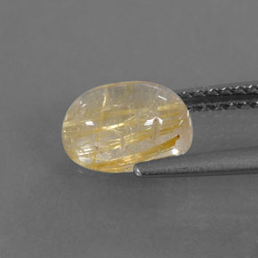 Quartz rutilé jaune naturelle transparent, 1,63 ct, transparent / translucide