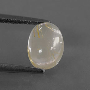 Quartz rutilé jaune naturelle coupe ovale, 1,79 ct, transparent