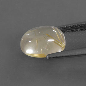 Quartz rutilé jaune naturelle coupe ovale, 1,79 ct, transparent