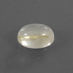 Quartz rutilé jaune naturelle coupe ovale, 1,40 ct, transparent