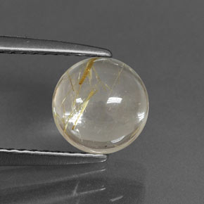 Quartz rutilé jaune naturelle coupe roude, 1,53 ct, transparent