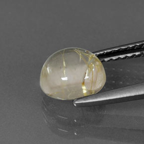 Quartz rutilé jaune naturelle coupe roude, 1,53 ct, transparent