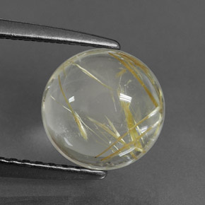 Quartz rutilé jaune naturelle coupe roude, 2,11 ct, transparent