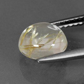 Quartz rutilé jaune naturelle coupe roude, 2,11 ct, transparent
