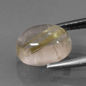 Quartz rutilé jaune naturelle coupe ovale, 2,29 ct, transparent