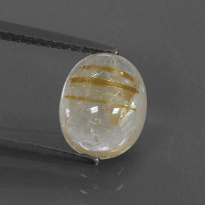 Quartz rutilé jaune naturelle transparent, 2,04 ct, transparent / translucide