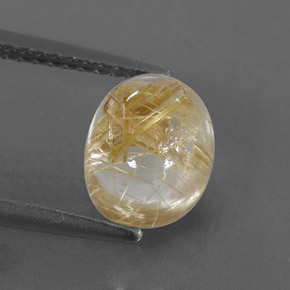 Quartz rutilé jaune naturelle transparent, 2,29 ct, transparent / translucide