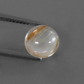 Quartz rutilé jaune naturelle coupe roude, 2,28 ct, transparent