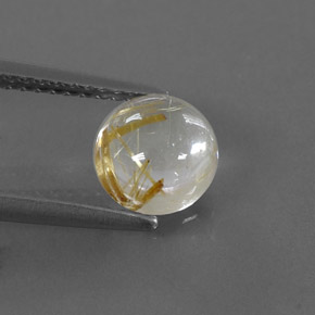 Quartz rutilé jaune naturelle coupe roude, 1,61 ct, transparent