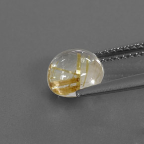 Quartz rutilé jaune naturelle coupe roude, 1,61 ct, transparent