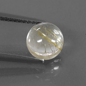 Quartz rutilé jaune naturelle coupe roude, 1,83 ct, transparent