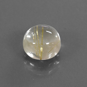 Quartz rutilé jaune naturelle coupe roude, 1,83 ct, transparent