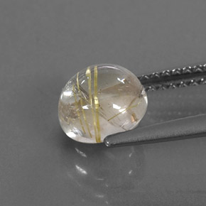 Quartz rutilé jaune naturelle coupe roude, 1,83 ct, transparent