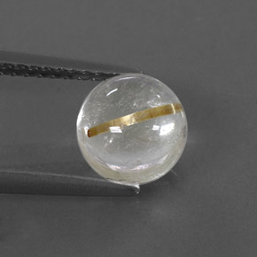 Quartz rutilé jaune naturelle coupe roude, 1,75 ct, transparent