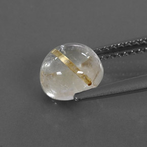 Quartz rutilé jaune naturelle coupe roude, 1,75 ct, transparent