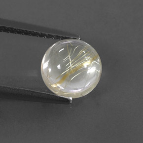 Quartz rutilé jaune naturelle coupe roude, 1,43 ct, transparent