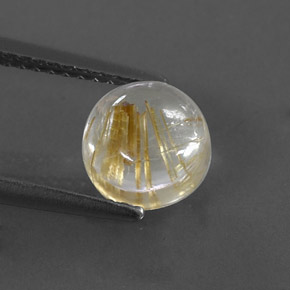 Quartz rutilé jaune naturelle coupe roude, 1,82 ct, transparent