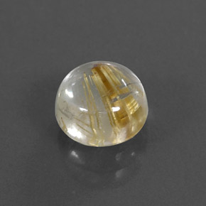 Quartz rutilé jaune naturelle coupe roude, 1,82 ct, transparent