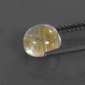 Quartz rutilé jaune naturelle coupe roude, 1,82 ct, transparent