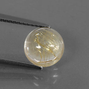 Quartz rutilé jaune naturelle coupe roude, 2,41 ct, transparent