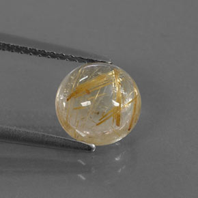 Quartz rutilé jaune naturelle coupe roude, 2,00 ct, transparent