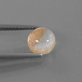 Quartz rutilé jaune naturelle coupe roude, 1,55 ct, transparent