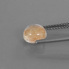 Quartz rutilé jaune naturelle coupe roude, 1,55 ct, transparent