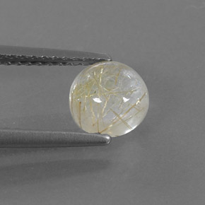 Quartz rutilé jaune naturelle coupe roude, 1,19 ct, transparent