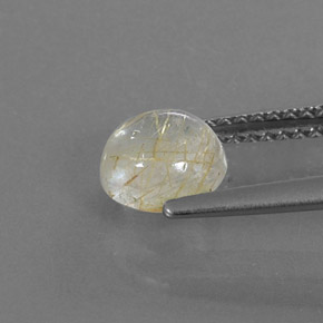 Quartz rutilé jaune naturelle coupe roude, 1,19 ct, transparent