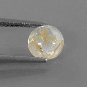 Quartz rutilé jaune naturelle coupe roude, 1,33 ct, transparent
