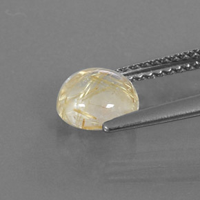 Quartz rutilé jaune naturelle coupe roude, 1,33 ct, transparent