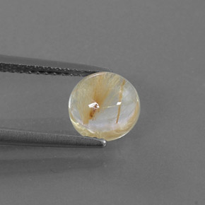 Quartz rutilé jaune naturelle coupe roude, 1,81 ct, transparent