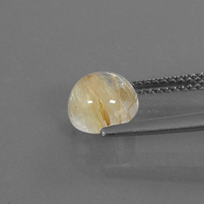 Quartz rutilé jaune naturelle coupe roude, 1,81 ct, transparent