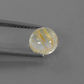 Quartz rutilé jaune naturelle coupe roude, 1,61 ct, transparent
