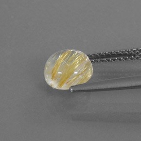 Quartz rutilé jaune naturelle coupe roude, 1,61 ct, transparent