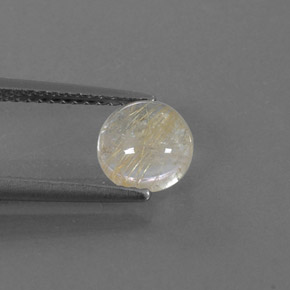 Quartz rutilé jaune naturelle coupe roude, 1,27 ct, transparent