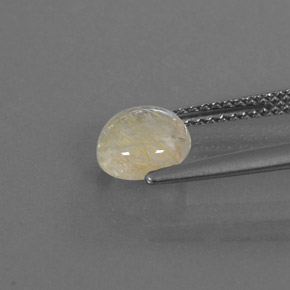 Quartz rutilé jaune naturelle coupe roude, 1,27 ct, transparent