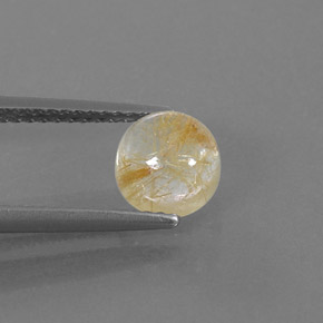 Quartz rutilé jaune naturelle coupe roude, 1,48 ct, transparent