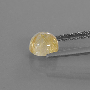 Quartz rutilé jaune naturelle coupe roude, 1,48 ct, transparent